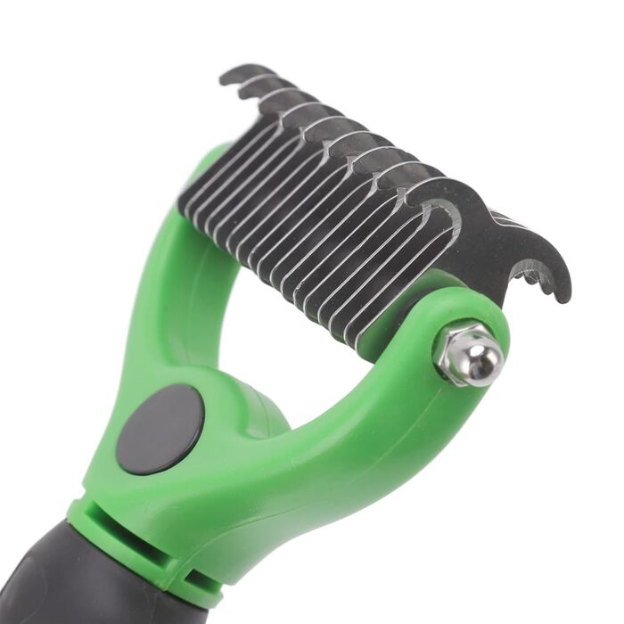 Гребінець для собак та котів Unterwollkamm - двосторонній, з обрізачем для нігтів, з нержавіючої сталі, ергономічна ручка. Ефективне видалення шерсті, ніжний до шкіри.