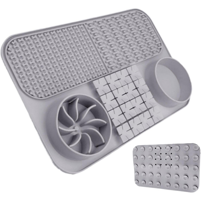 Килимок для лизання собак, коврик для іграшок, сірий | 38.5 x 15 x 2.5 см