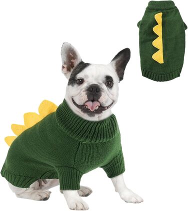 Пуловер NACOCO на Halloween з динозавром для собак – святковий пуловер для домашніх тварин, костюм дракона, одяг для цуценят, зручний, теплий, в'язаний, для котів та собак, теплий зимовий костюм