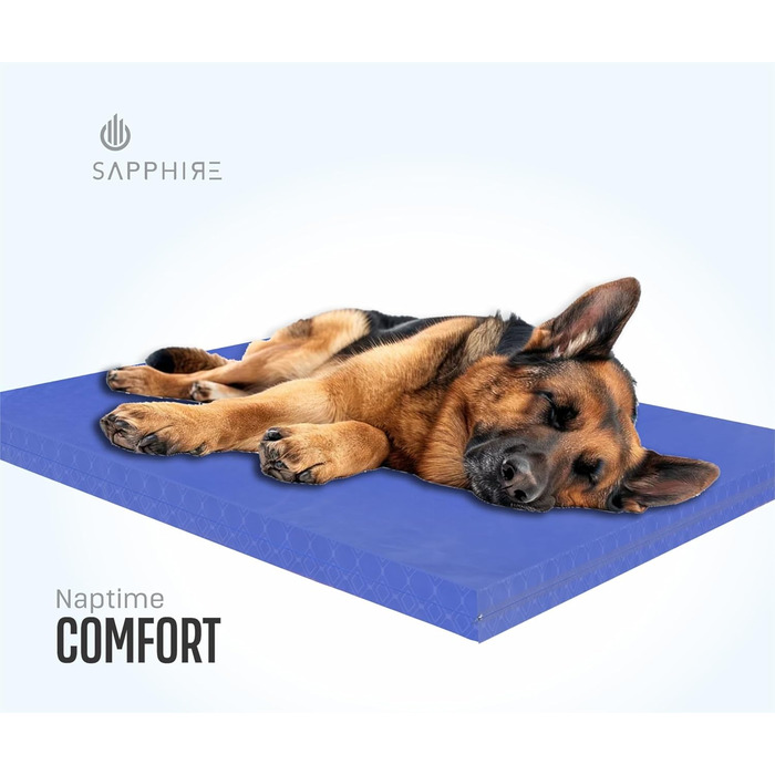 Матрац для собак, вологостійкий, сертифікований FR, міцний, для вулиці, розмір M, 90 x 60 x 5 см, блакитний