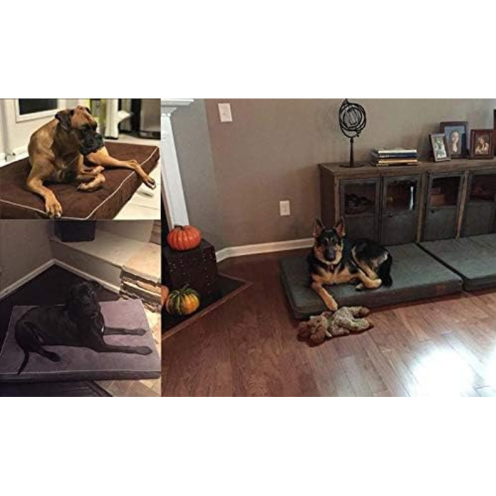 Ортопедичне ліжко для собак Laifug з memory foam, велике, з подушкою, водовідштовхувальне, знімний чохол, розмір L (87x56x10 см)