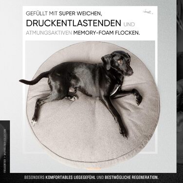 Килимок для собак Freudentier XXL круглий - Ергономічне ліжко для собак, що можна прати - М'який корзинка для собак - Виготовлено в ЄС - Килимок для собак великих собак & ліжко для собак середніх собак (темно-сірий, 100 см) ⌀ 100 см Темно-сірий