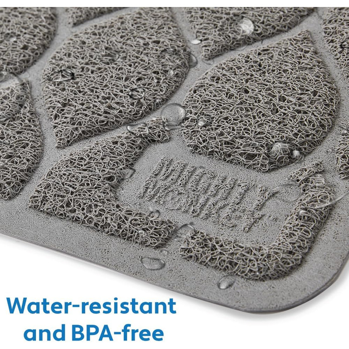 Мат для котячого туалету Mighty Monkey Premium, сірий, великий (24' x 17'), без фталатів