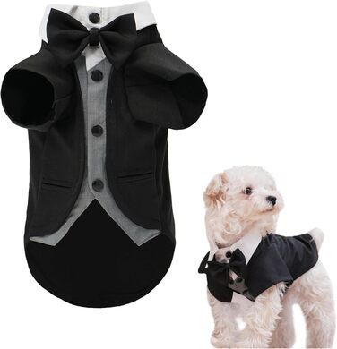 ЕлегантнийSmoking для собак: формальний костюм з краваткою для собак, весільний набір, костюм для цуценят, маленьких та середніх собак, котів. Розмір 3XL