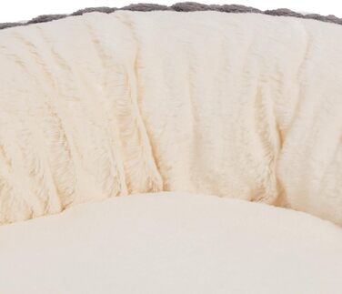 Квіткове ліжко для котів Wallace & Jones Cameron - овальне, м'яке, антиковзне, антрацит-бежеве, розмір S, 55 x 45 x 17 см