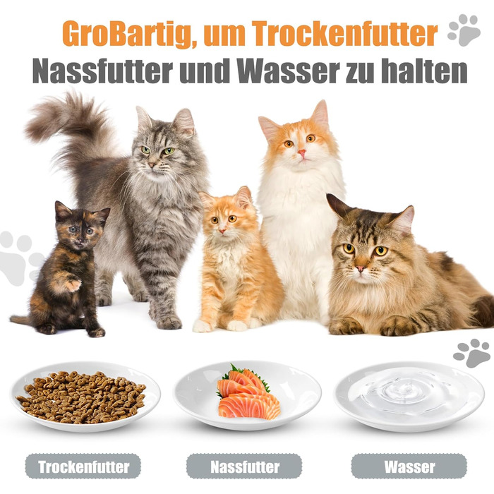 Набір мисок для котів з кераміки (8 шт.) з антиковзким дном, проти втоми вусів, широкі та плоскі миски для кошенят, котів та дрібних тварин