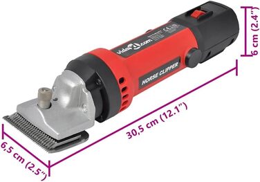Машина для стрижки коней 6-ти частинної, 350W, 2400 обертів/хв, чорно-червона