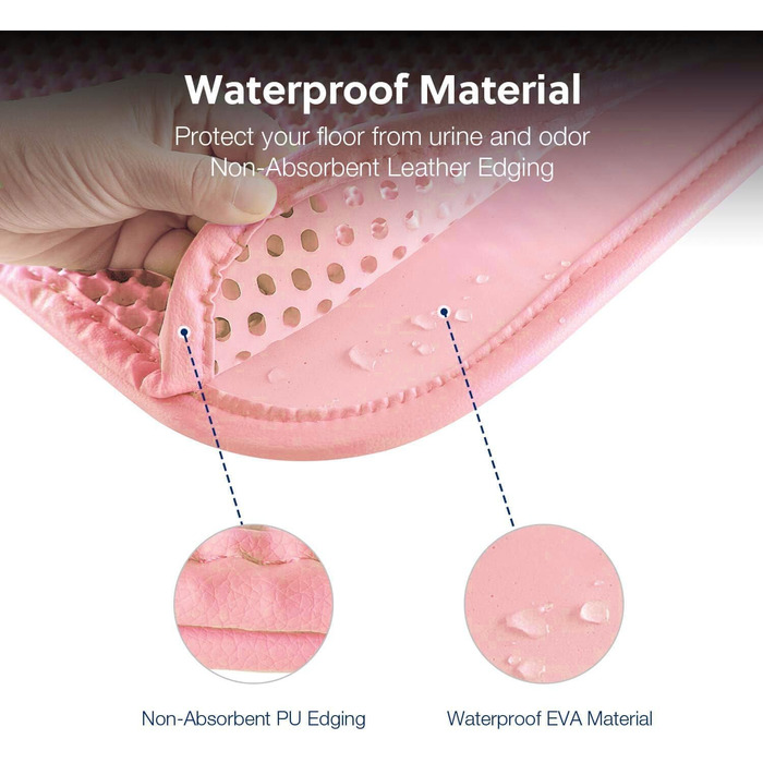 WePet Килимок для котячого лотка, лоток-мат для котів - середній розмір, стільникова структура, двошаровий килимок, без фталатів, для контролю сечі та води, легко миється, контролює розсипання наповнювача, 61 x 38.1 см, Бежевий (30x25 дюймів (упаковка з 1