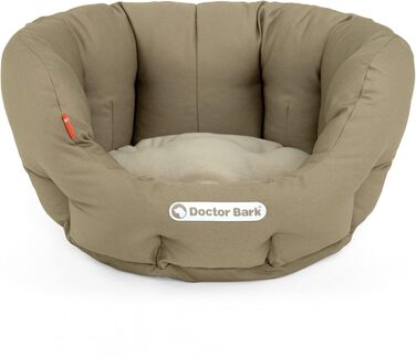 Кругле ліжко для собак Doctor Bark з ортопедичною подушкою, 40x35 см, золото-коричневе (S)