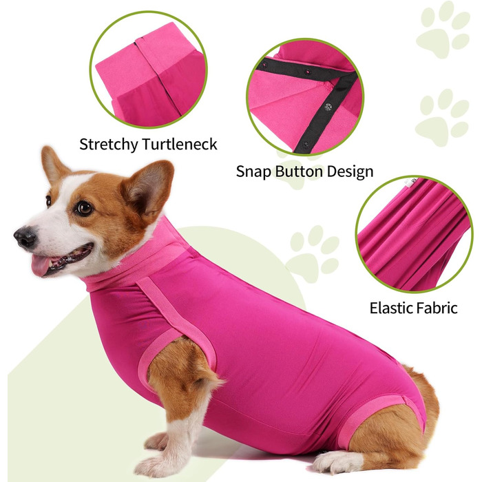 Одяг для собак після операцій Heywean – після кастрації/стерилізації, медичний жилет, для собак (L, Рожевий)