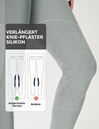 Легінси для верхової їзди для дівчаток FitT4 з силіконовими колінами та футболкою, дихаючі та еластичні, для верхової школи та велосипеду (Сірий, L)