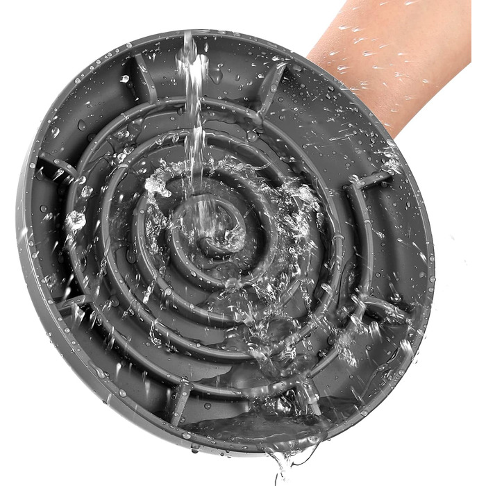 Антислизький насадковий миска для собак та котів, Slow Feeder, силікон, велика, сіра