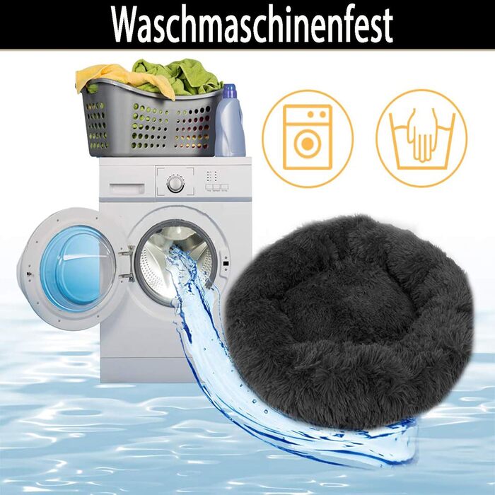 Ортопедичне круглі ліжко для собак XL: м'яке, кушетка з Memory Foam для великих собак (Лабрадор, Граунд). Можливість прання. Сірий колір.