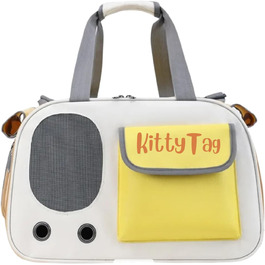 Сумка-переноска для тварин, цуценят, маленьких собак, котів, водонепроникна, преміум-шкіра PU, для прогулянок, подорожей, активного відпочинку, шопінгу (Жовта)