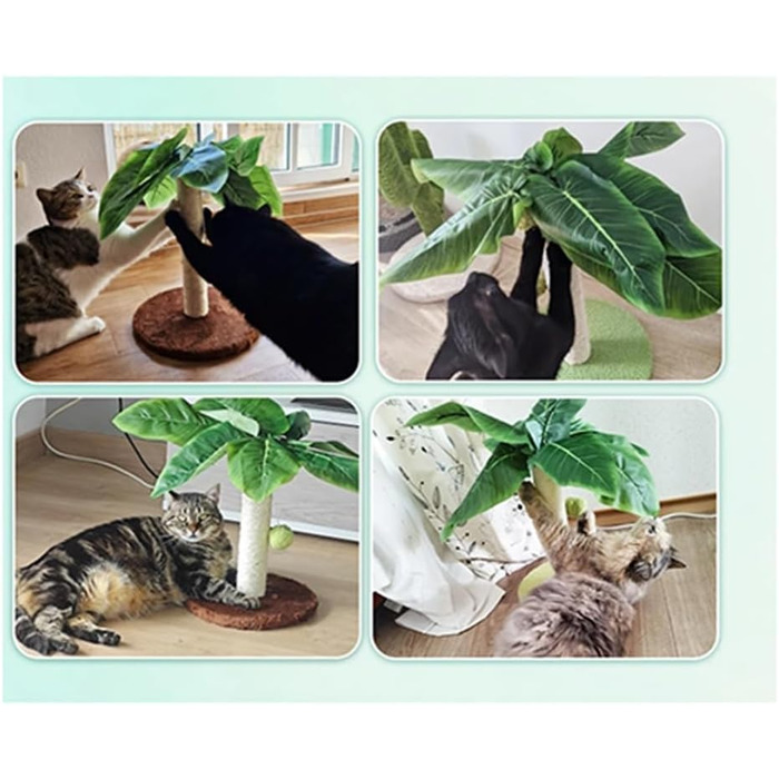 Котячий будиночок Pawlickio з когтеточкою, зелені листки, когтеточки з сизалевого мотузка, котячі стовпчики для дому, котячі комплекси