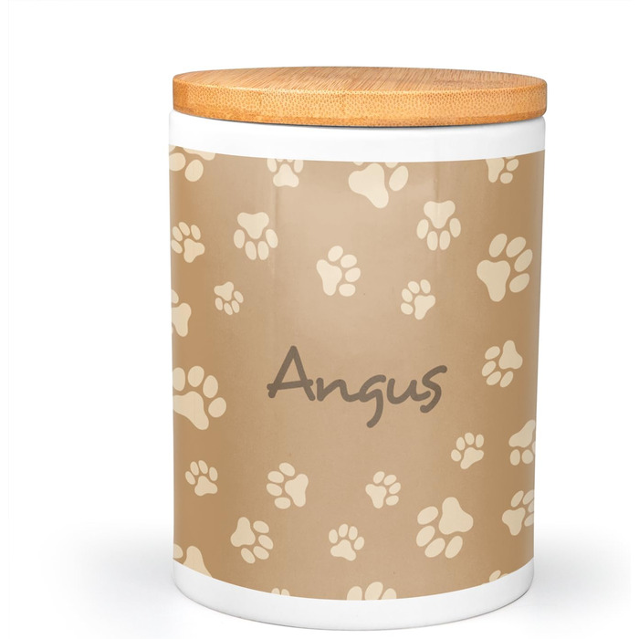 PICANOVA: персоналізована контейнер для ласощів з ім'ям - подарунок для собак - зберігання сухого корму - керамічна банка для власників собак та котів - Simply Paws Design