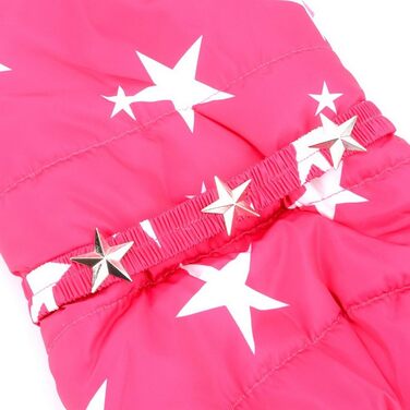 Зуєна - зимовий теплий куртка для собак маленьких порід з капюшоном, флісовою підкладкою та зірковим ремінцем. Водонепроникний костюм для собак, теплий одяг для собак, капюшон, пуловер, комбінезон для котів, цуценят, чихуахуа. Розмір L (XL, спина: 35 см; 