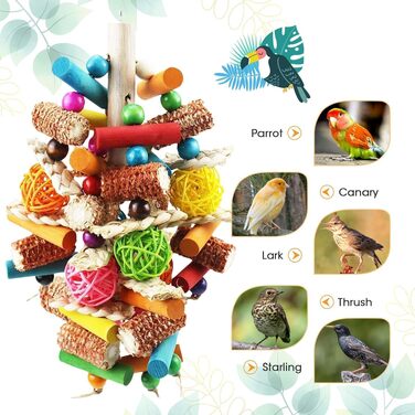 Іграшка для папуг Vogel Papagei, дерев'яні блоки для гри, для сірих, ара, какаду та амазонських папуг (помаранчевий)