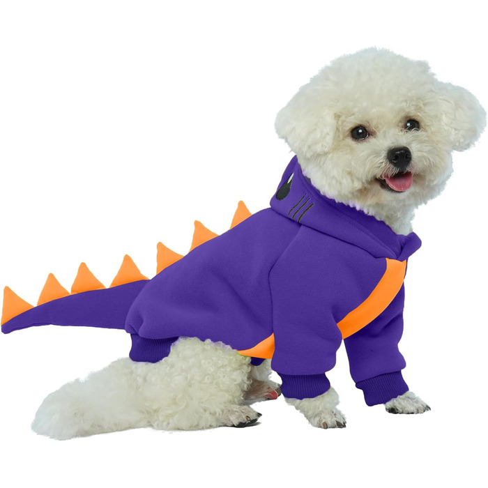 Теплий флісовий костюм для собак великих порід, динозавр, флісовий капюшон, костюм на Хелловін, зелений, середній, для холодної погоди