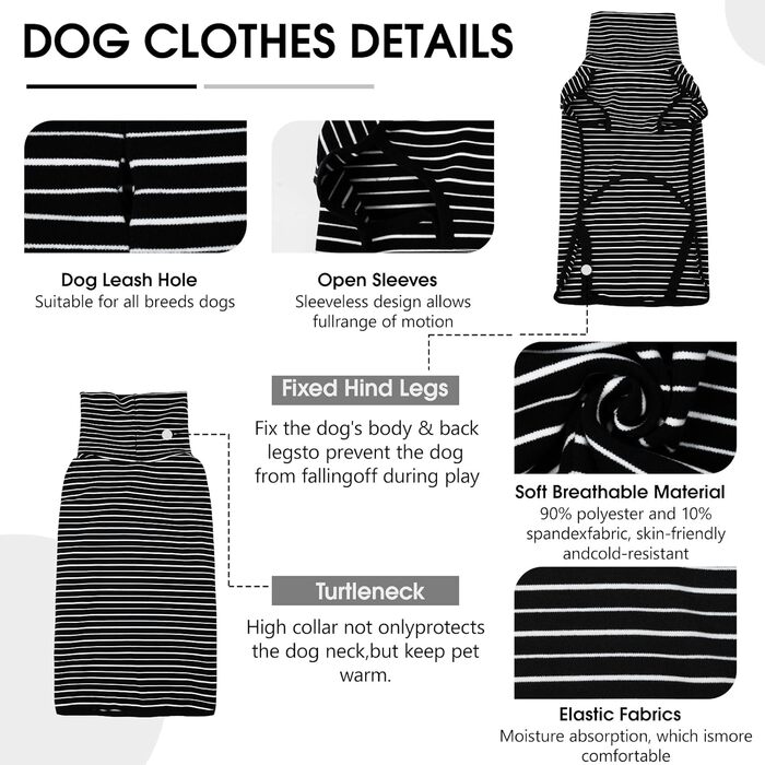 Теплий флісовий пуловер для собак, чорний, розмір S. Зручний зимовий одяг для маленьких, середніх та великих собак. Ідеальний для прогулянок у холодну погоду.