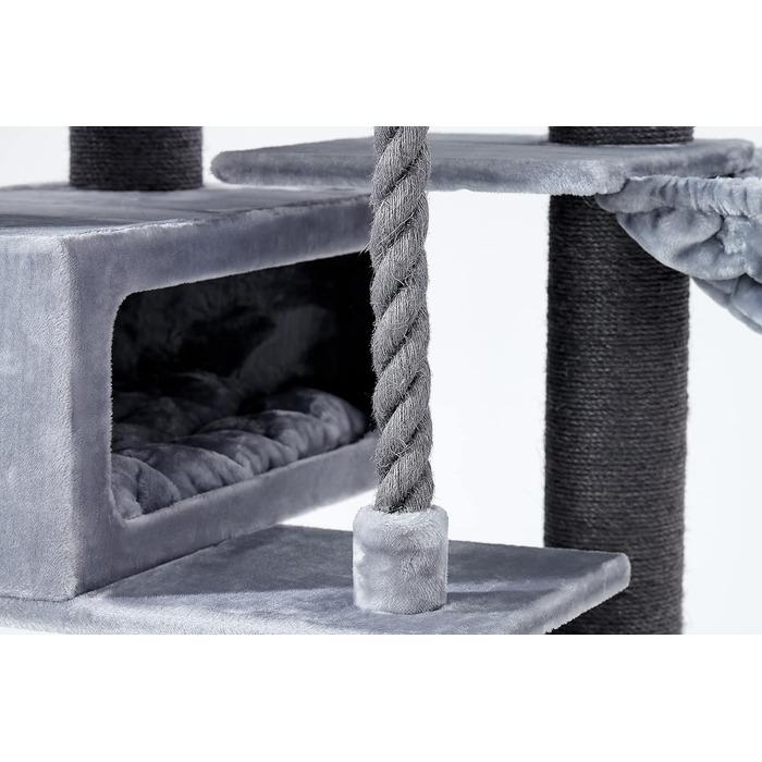 Дряпак Petrebels Turnpike XXL 200 см для великих котів, товсті стовпи Ø15 см, Maine Coon, сірий, 76x76x200 см