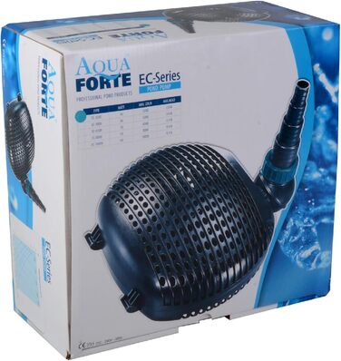 AquaForte EC 8000 фільтр-насос для ставка, 50 Вт, 8000 л/год, 4 м, кабель 10 м, для водоспадів, струмків, фонтанів