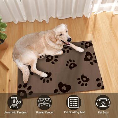 Килимок для годівлі собак Bleswin 30x50 см, водопоглинаючий, неслизький, коричневий