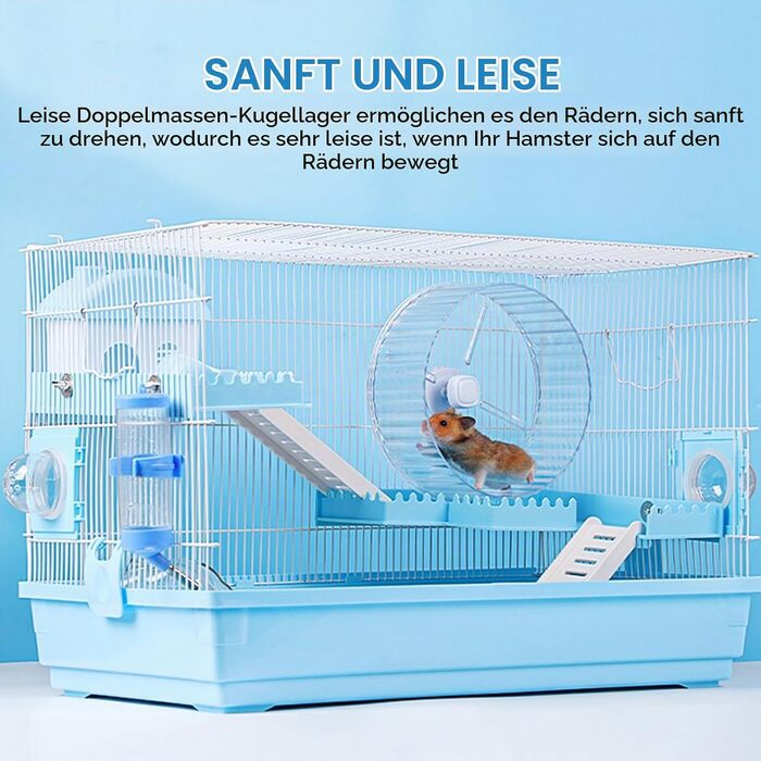 Безшумне колесо для хом'яків, мишей та песчанок 21 см — бігове колесо з регульованою підставкою для дрібних домашніх тварин
