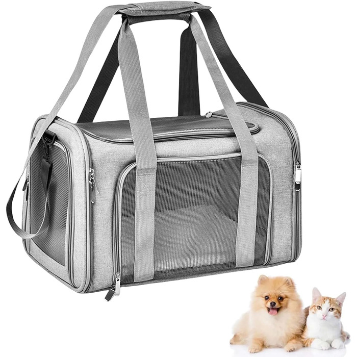Транспортна переноска для кота/собаки Katzentransporttasche, 40x25x25 см, складана, з плечовим ременем, до 3 кг