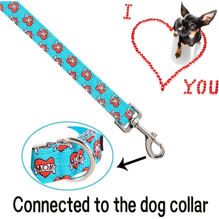 Красивий крават для собак 'Hundehasband' з шовку, регульований, з бантиком, для великих собак, розмір M, (M, Mama Liebe)