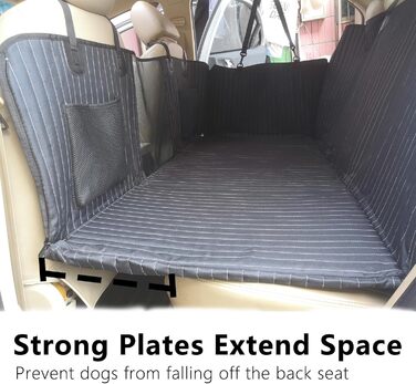 Підстилка для собак у машину: розширювач заднього сидіння, захист від бруду, для SUV, LKW (Чорний)
