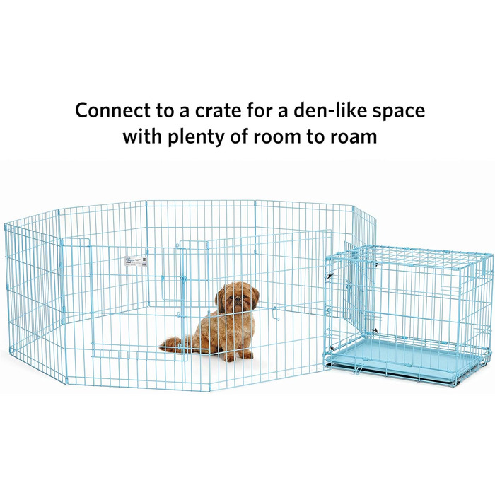 Вольєр для собак Midwest Homes for Pets 542-30, металевий, розкладний, з дверцятами, 61 x 76 см, золотисто-цинкований, 157 x 157 x 61 см