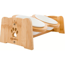 Преміум годівниця для собак та котів Petzy Ceramic, 350 мл | Регульована висота, антиковзаюча підставка, ідеальна для маленьких тварин