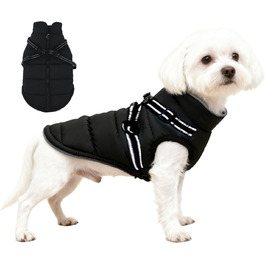 Зимовий одяг для собак ZoneYan, чорний, XS: теплий, водовідштовхуючий, з регулюванням та світловідбиваючими елементами