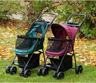 Візок для котів/собак Pet Gear Happy Trails, легкий, складно знімний внутрішній підклад, кошик для зберігання (Pine Green)