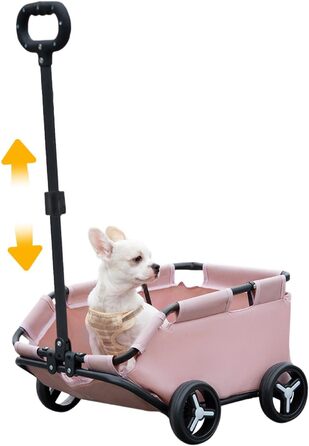 Транспортна переноска для собак та котів на колесах, складна | Рожева переноска-тролей для собак та котів