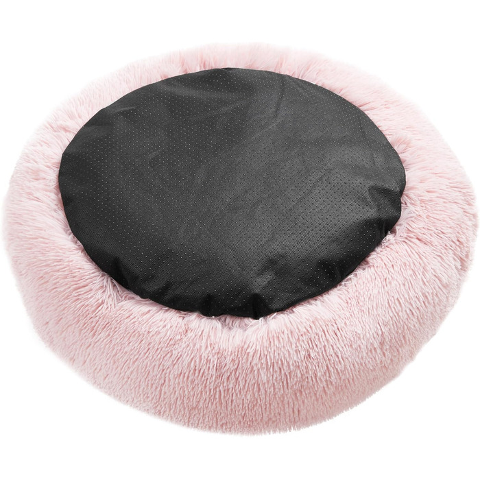 Крісло-лежанка для собак та котів Juicy Couture Devon, кругле, штучне хутро, велике, пудрово-рожевий (L 61 x B 61 x H 20 см)