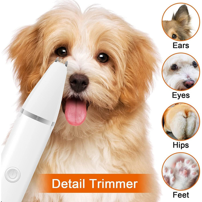 Триммер для собак Paw Trim Pro: тиха, водонепроникна машинка для догляду за лапами, очима, вухами та обличчям (набір)
