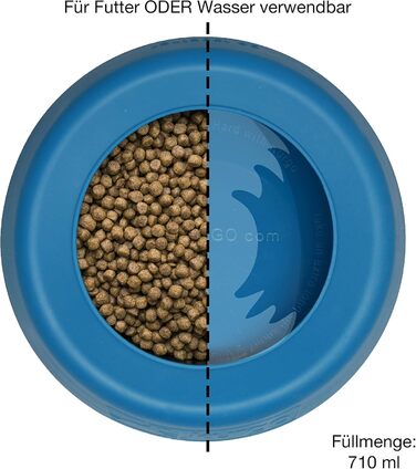 Kurgo Splash Free Wander: Миска для води для собак, 0.7 л, блакитна, витокозахисна, для подорожей