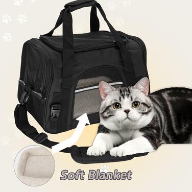 Транспортна сумка для кота APKOL, 5 кг, чорна. Складана переноска для котів та маленьких собак з плечовим ременем
