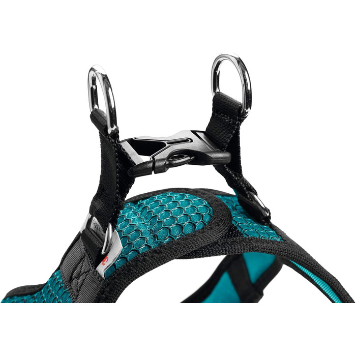 Нашийник для собак HUNTER HILO COMFORT, турквіс, S-M. Легкий, з сітчастого матеріалу, з відбиваючими елементами, для собак маленької та середньої породи.