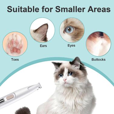 Триммер для собак та котів Pfotentrimmer: тиха модель з LED-підсвічуванням, бездротова, з маслом та щіткою для догляду за лапами, обличчям та вухами