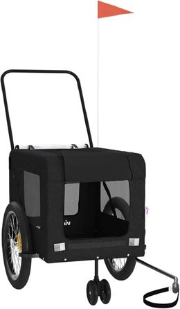 Фарм-причіп LAPOOH для собак чорного кольору, з оксфордської тканини та металу. Причіп для велосипеда, вантажний причіп, ручний візок, вантажний велосипедний причіп. Артикул: 93947