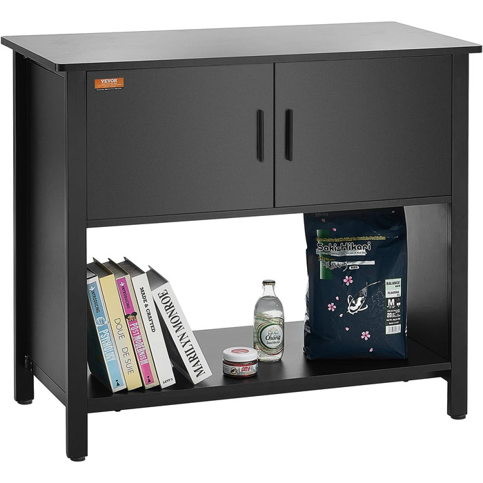 VEVOR акваріумна підставка 40 гал, сталево-MDF, для риб та рептилій, 93x48x80 см, до 152 кг, з шафою та вбудованою панеллю живлення, чорна