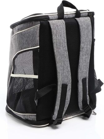 Рюкзак для собак та котів Fudajo: 32x27x40 см, до 6 кг, чорно-сірий, для подорожей