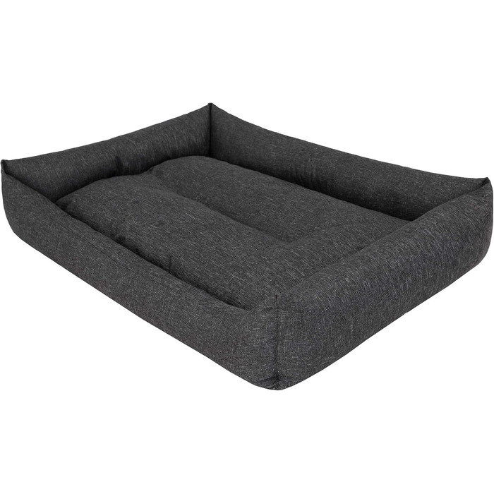 Ліжко для собак, м'яке лежання, крісло-мішечок для тварин, кошик для собак, лежанка XL (82x60 см), чорний колір, екологічна тканина