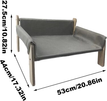 Підвищене ліжко для домашніх тварин з дерев'яним каркасом, софа для котів знімний чохол, стабільне підвищене ліжко для собак, софа для собак з дерев'яним каркасом, підвищене ліжко для собак маленьких порід, меблі для домашніх тварин з натурального дерева 