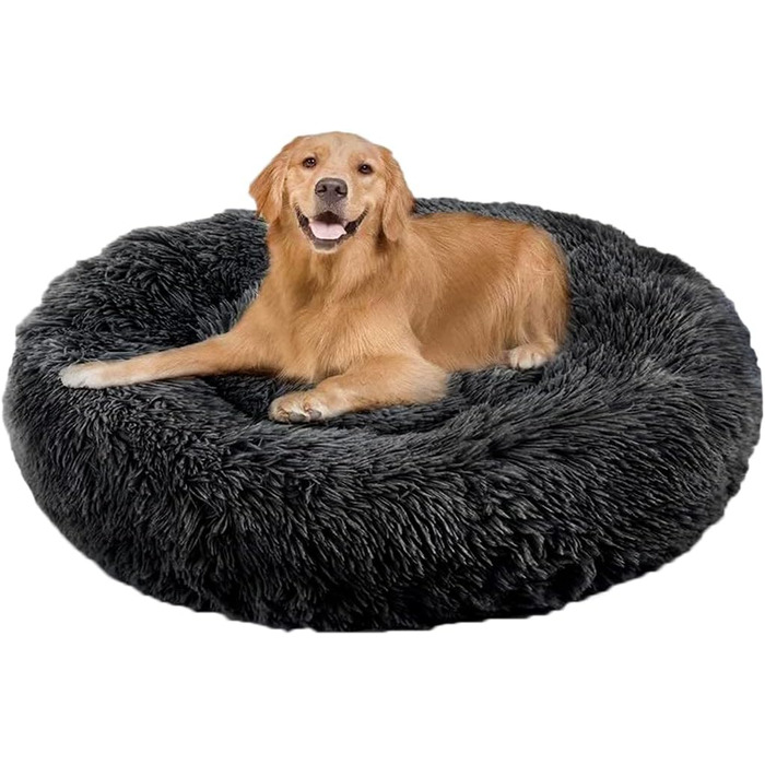 Крісло-лежанка для собак Wallace & Jones Sarnia - M, м'яке, темно-сіре, 80 x 80 x 24 см