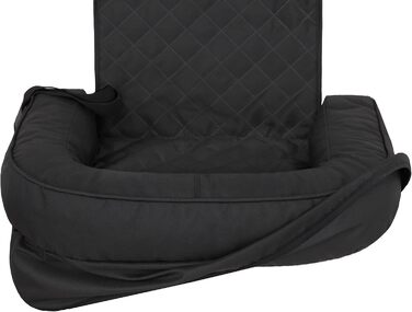 Автоматик для собак та котів: подушка-підстилка на заднє сидіння авто, переноска, лежанка, корзина, шлейка, 42x55 см (Чорний Оксфорд)
