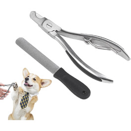 Набір для догляду за кігтями для собак та котів: кусачки та пилка, нержавіюча сталь